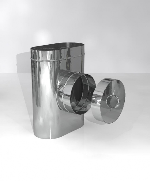 Тройник 90 градусов овальный ревизия