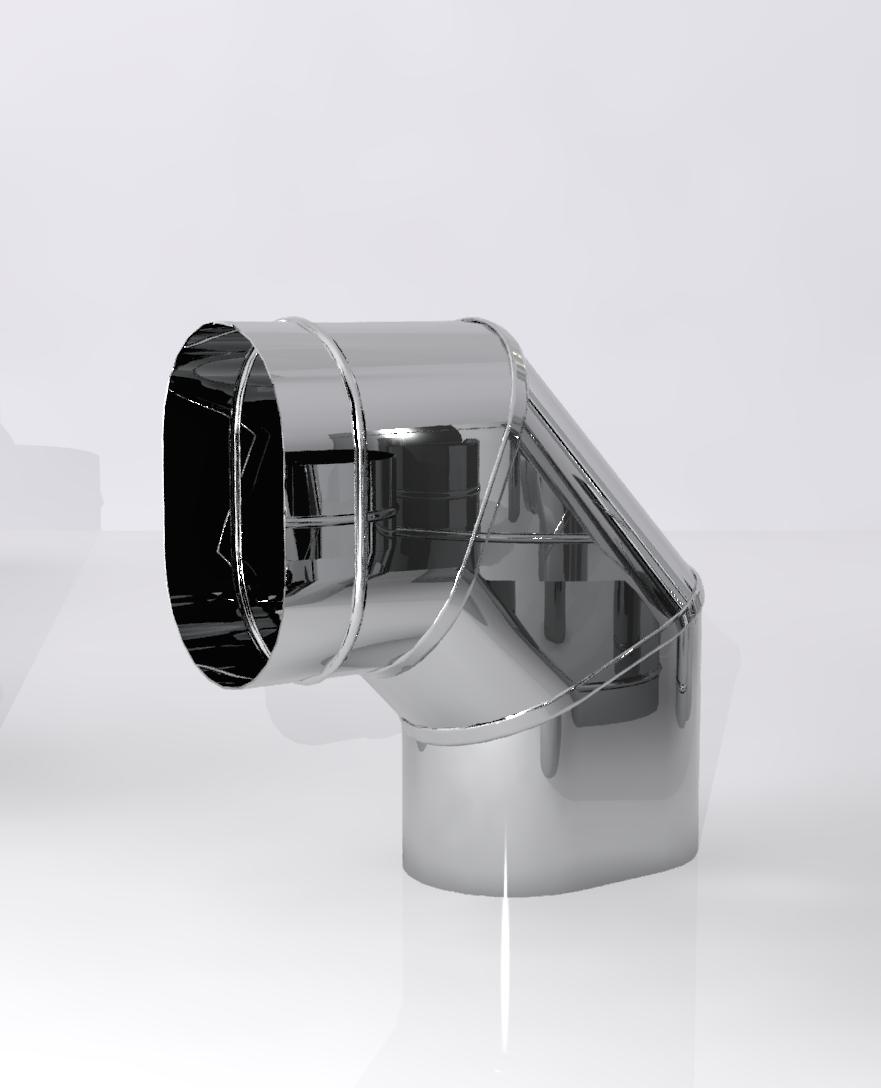 Отвод (колено) 90 градусов овальное на широкую