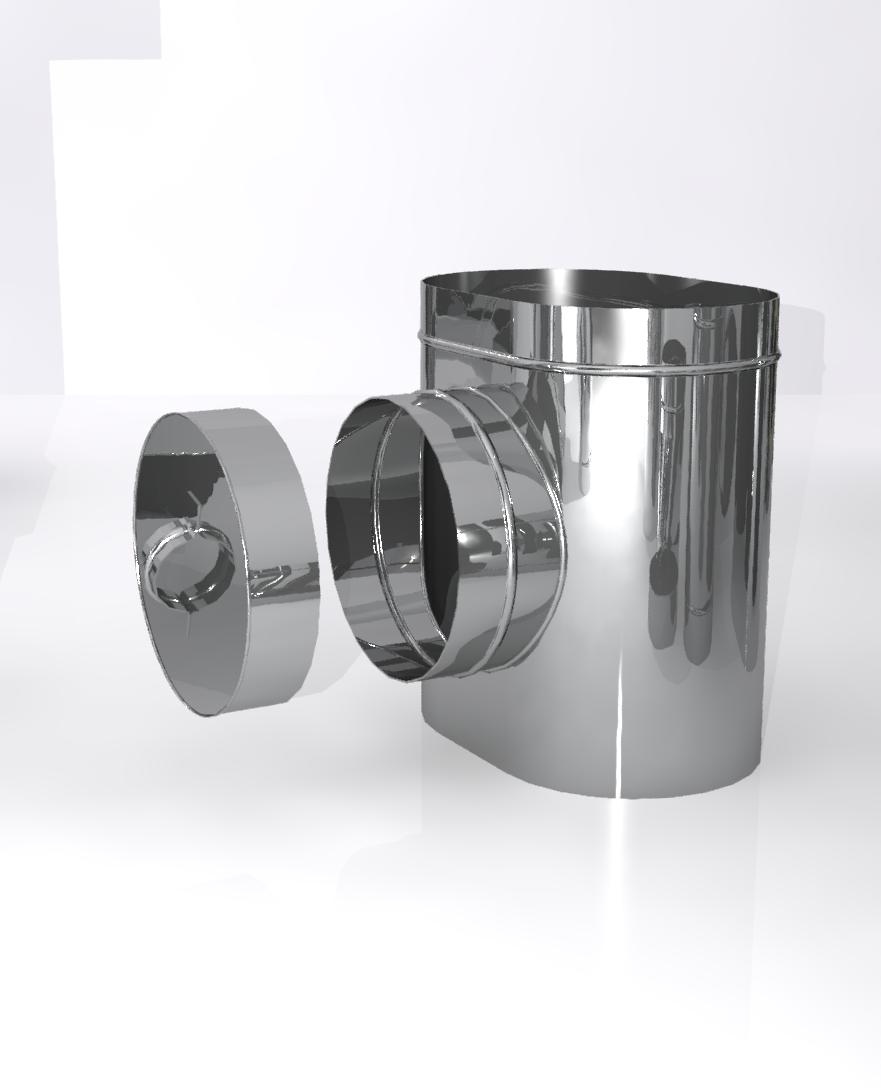 Тройник 90 градусов овальный