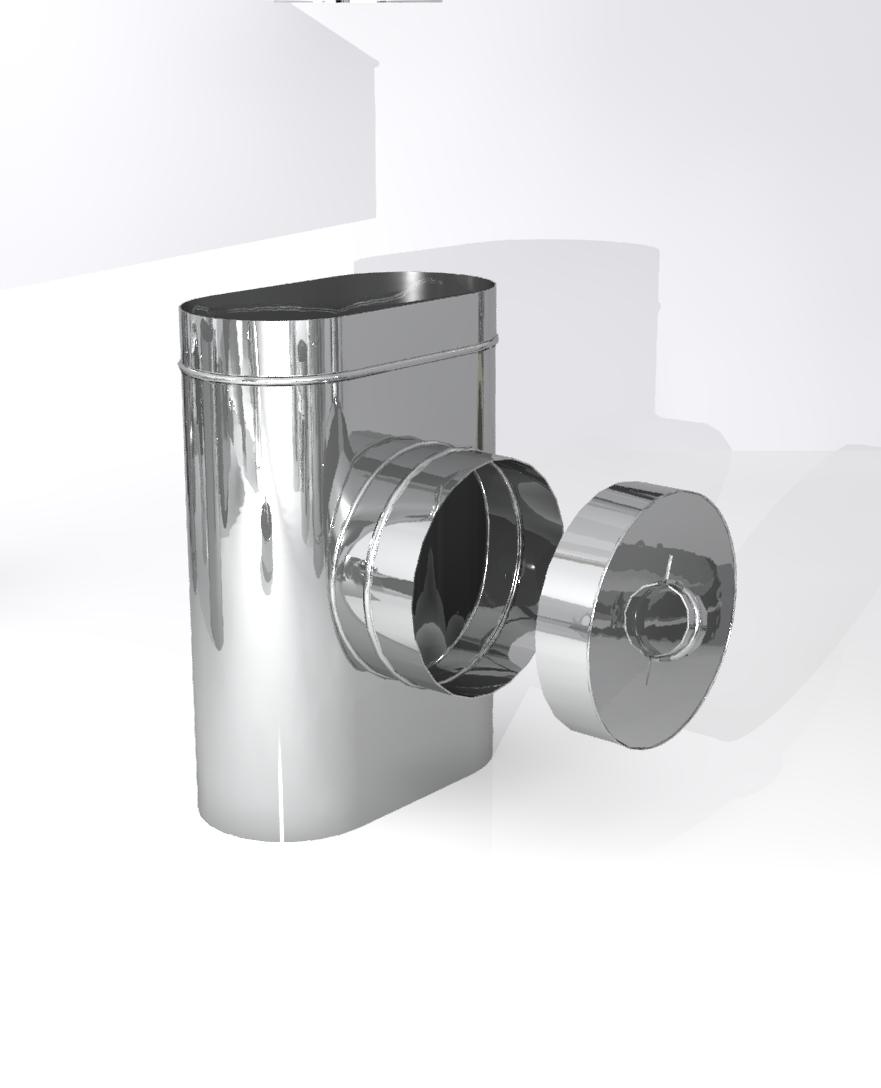 Тройник 90 градусов овальный