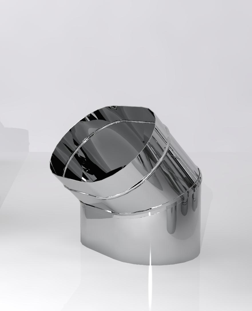 Отвод (колено) 45 градусов овальное на узкую