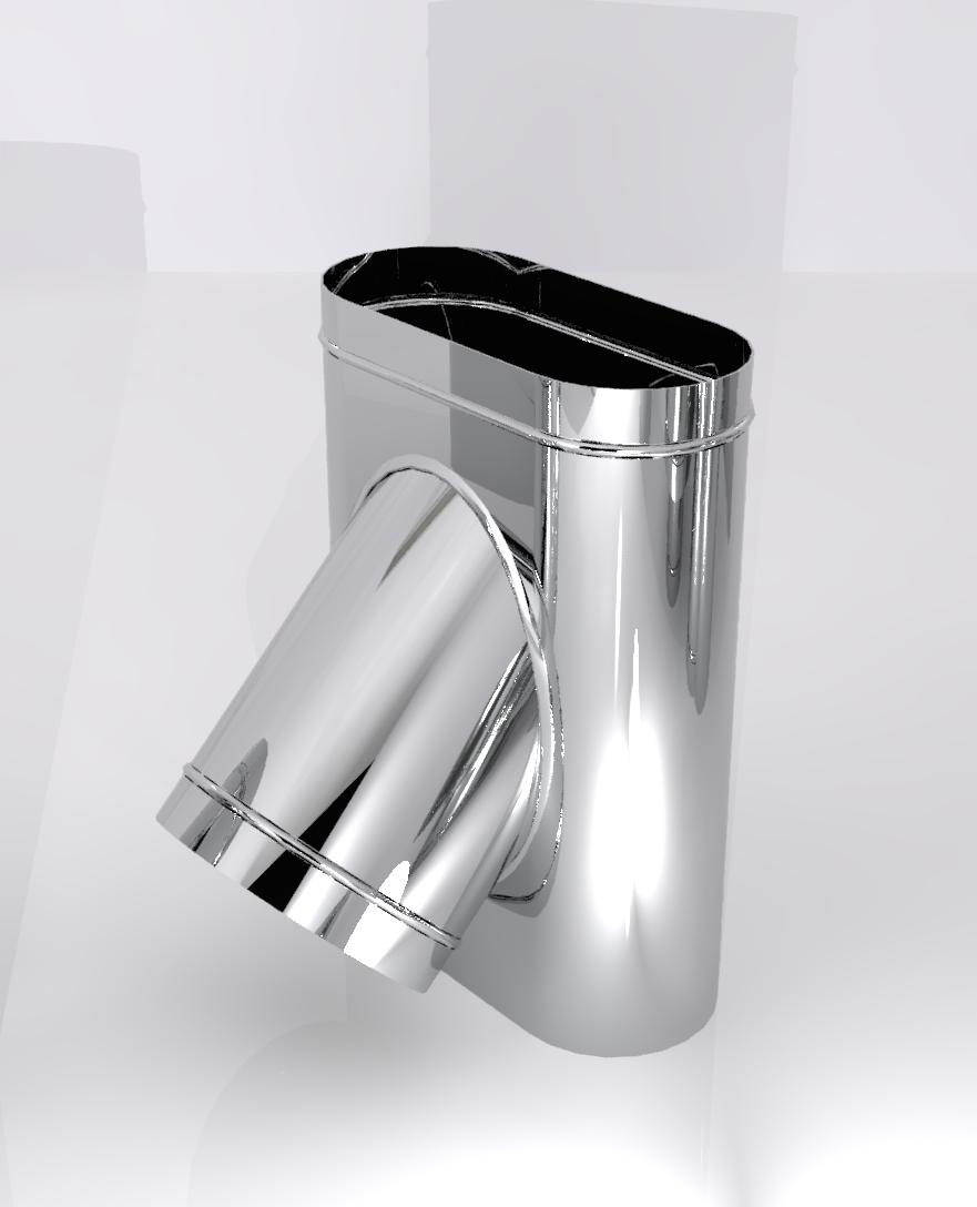 Тройник 45 градусов овальный