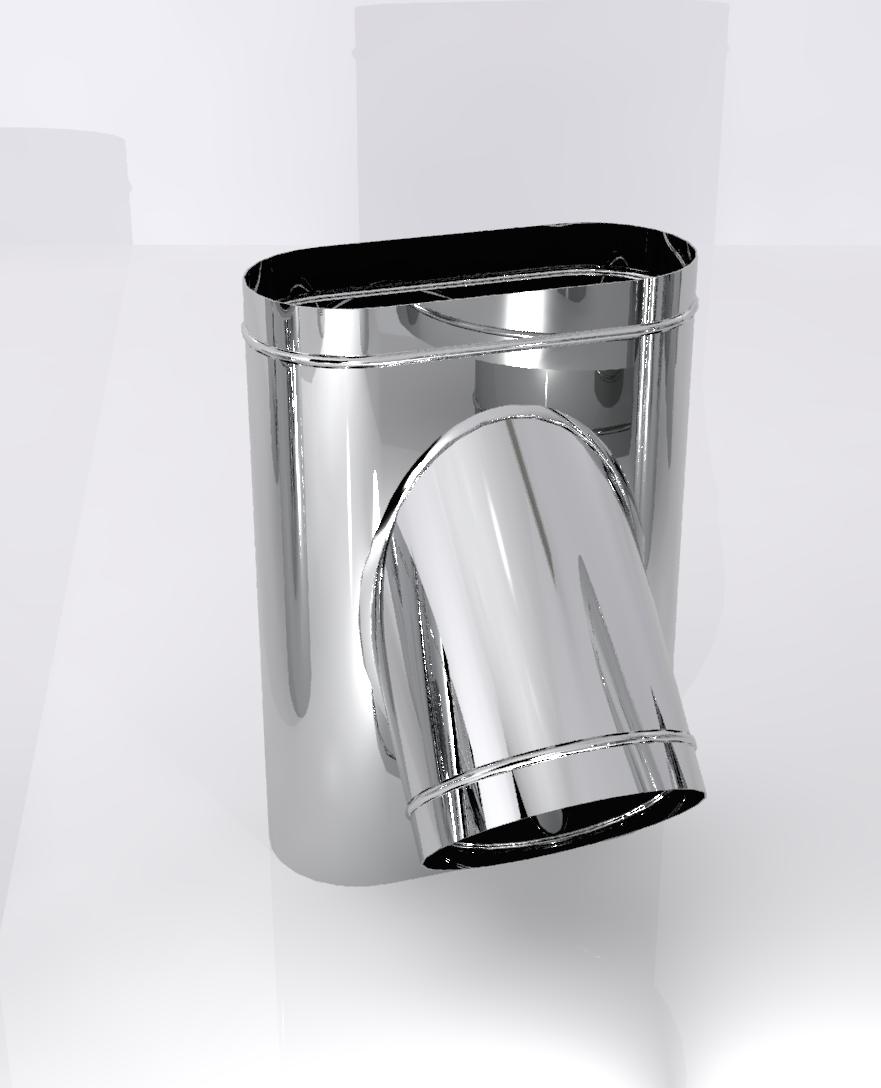 Тройник 45 градусов овальный